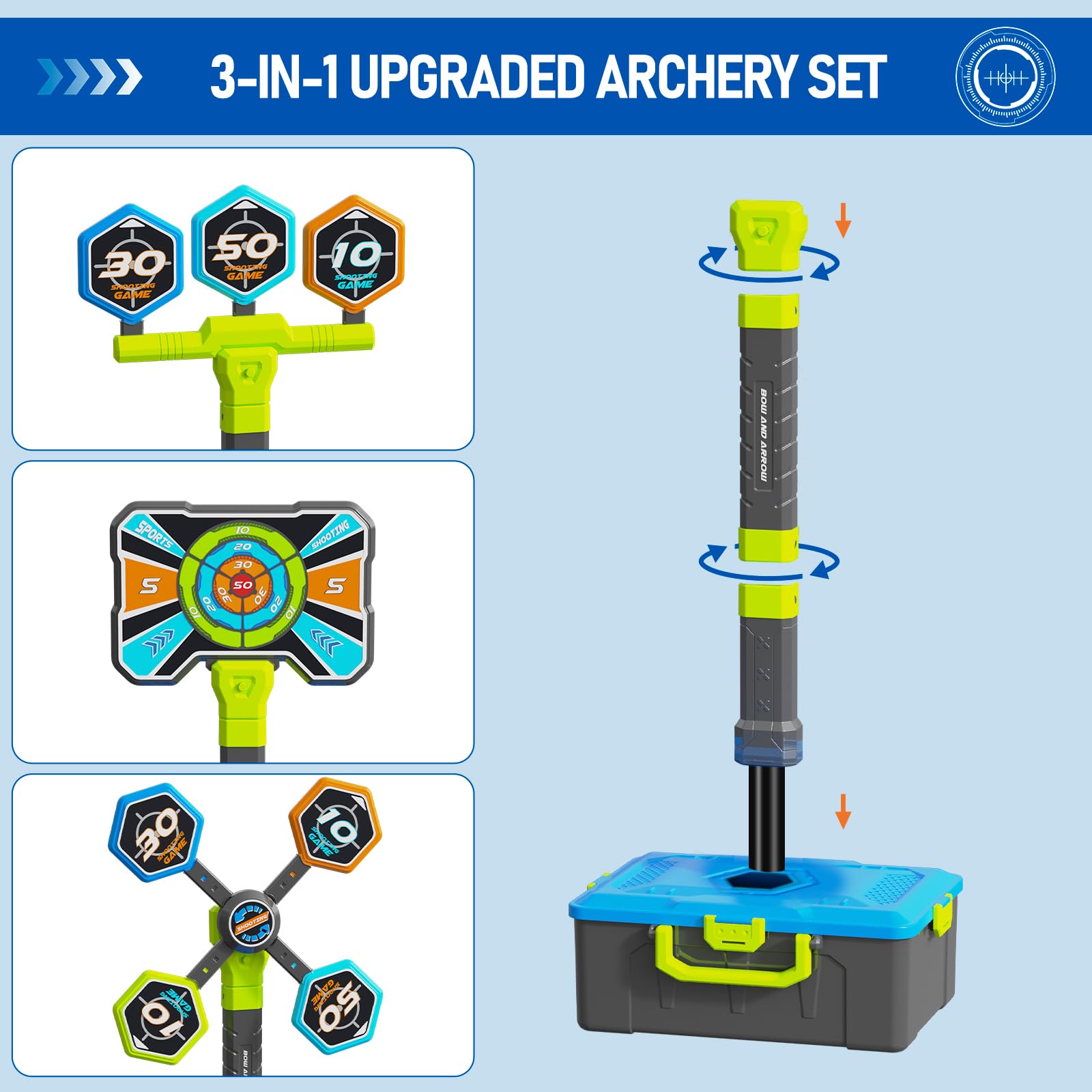 OCHIDO gift-ready packaging highlighting kid-friendly archery set