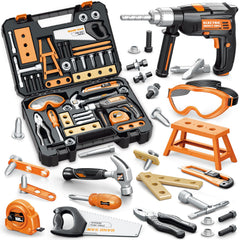 OCHIDO kids tool set box open showing organized tools for easy access