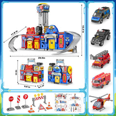 Ochido city action playset fire station with elevator features encourages firefighting role-play