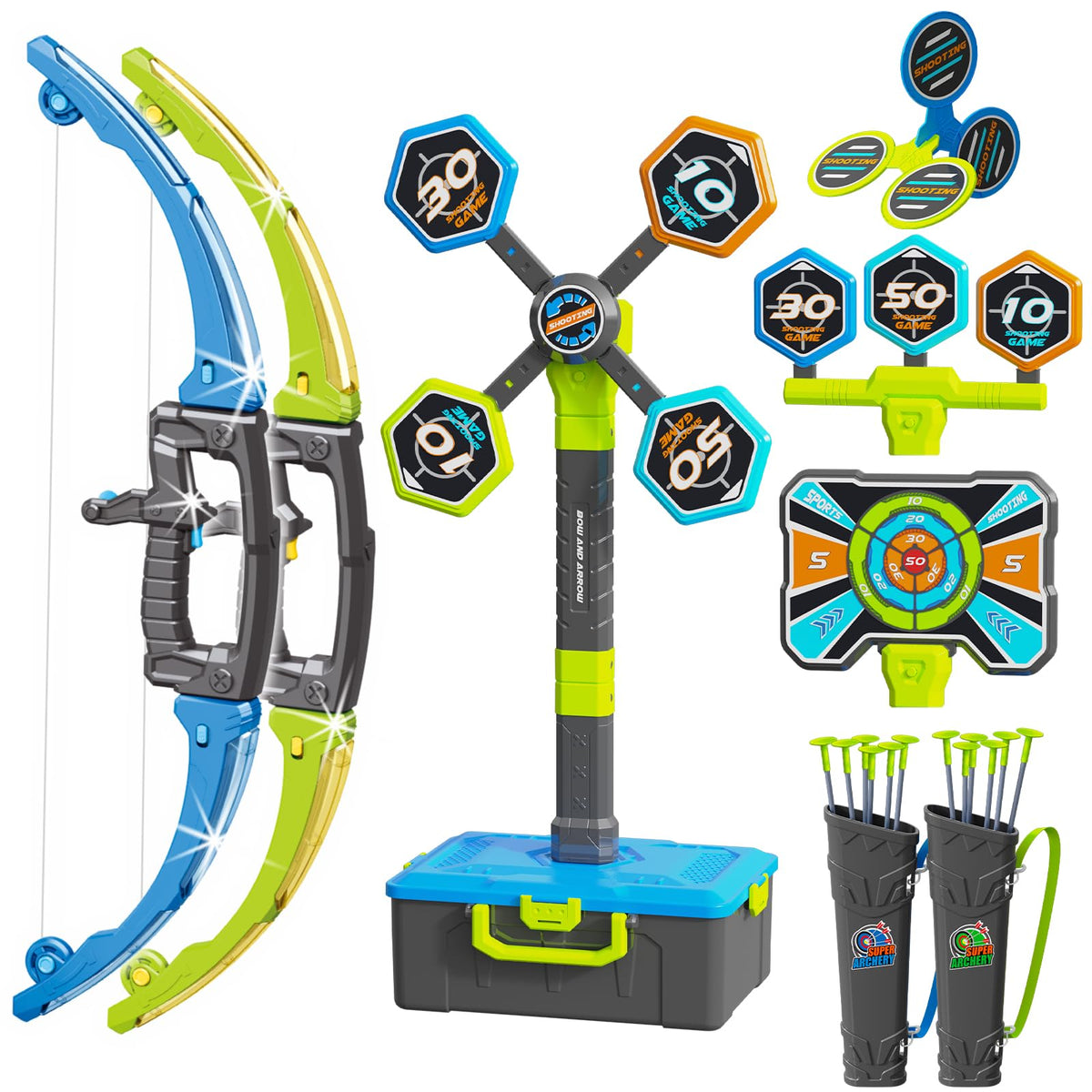 OCHIDO LED bow and arrow set glowing for engaging indoor play