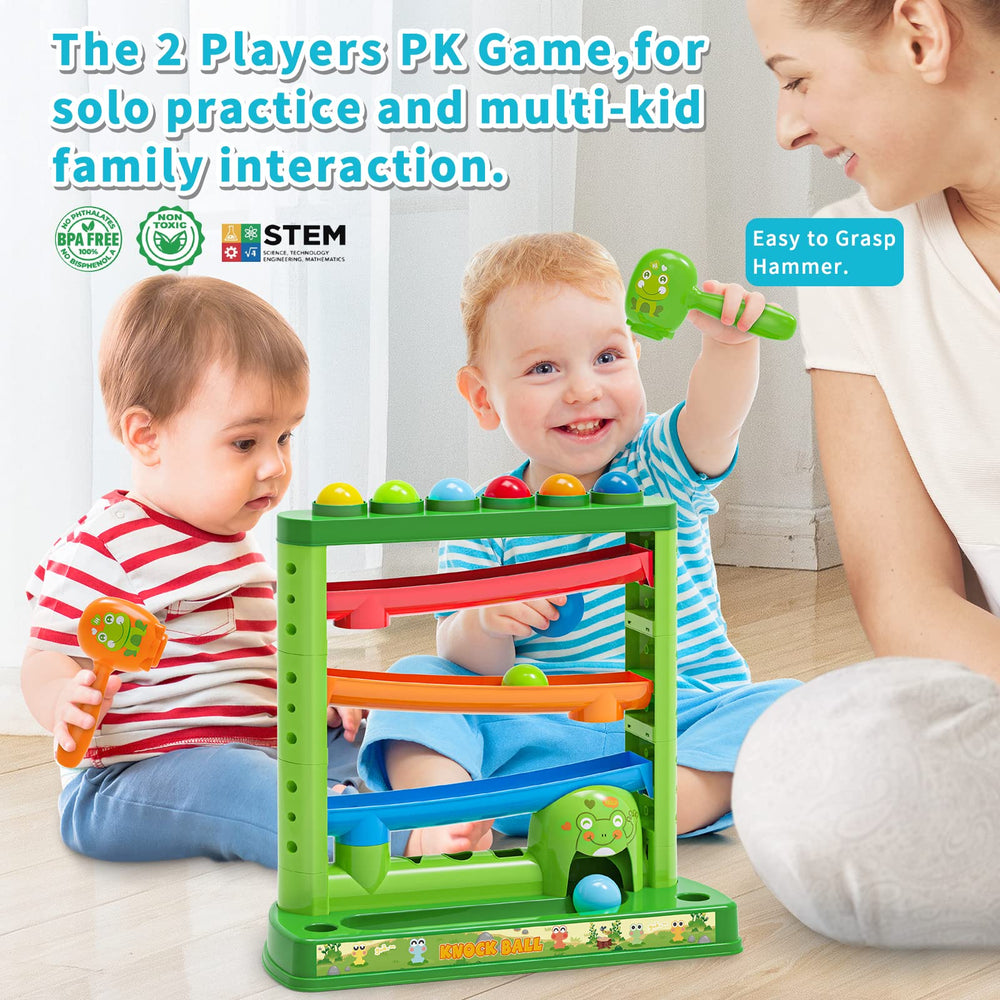 OCHIDO Pound A Ball invites cooperative play as kids hammer together.