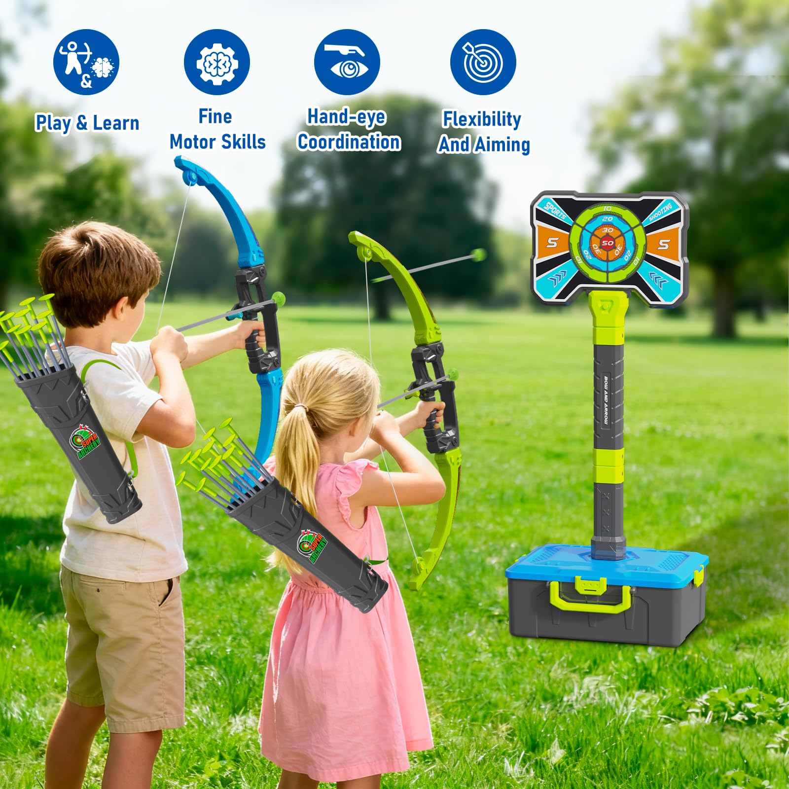 OCHIDO storage base doubles as target stand for easy cleanup
