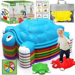 OCHIDO turtle stepping stones in use for balance practice indoors