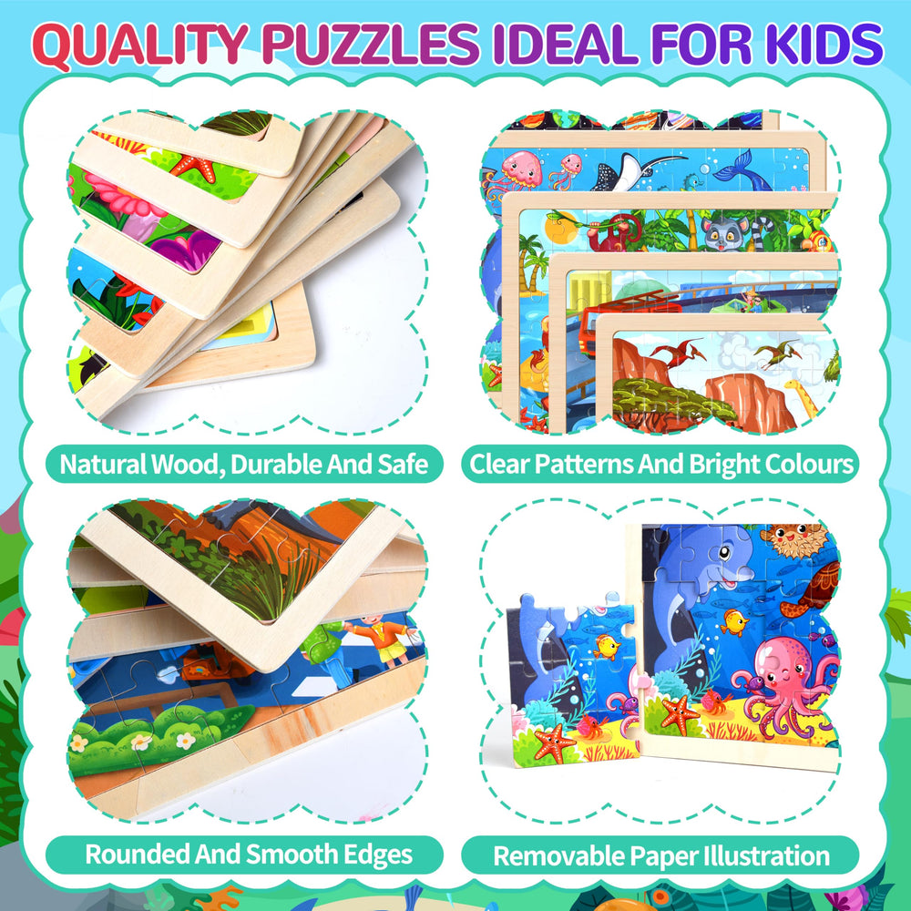 OCTERIC 7-pack puzzles insects encourage problem solving with colorful bugs