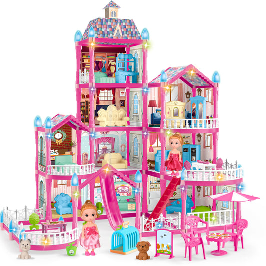 OCTERIC doll house with four floors and ten rooms sparks imaginative play and storytelling.