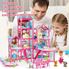 OCTERIC doll house figures-dolls-puppies encourages nurturing care play and storytelling.