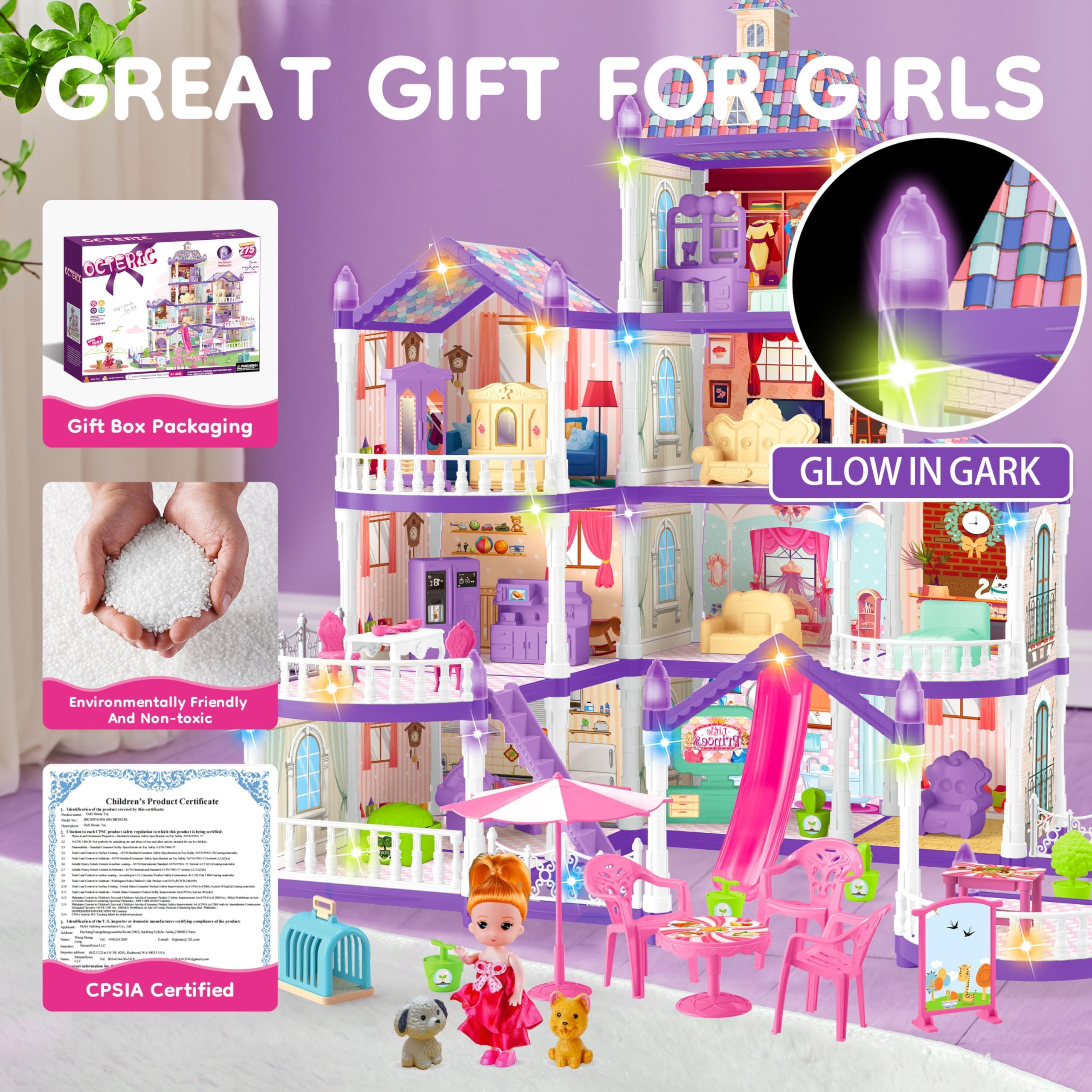 OCTERIC Doll House includes two dolls for storytelling and role-play