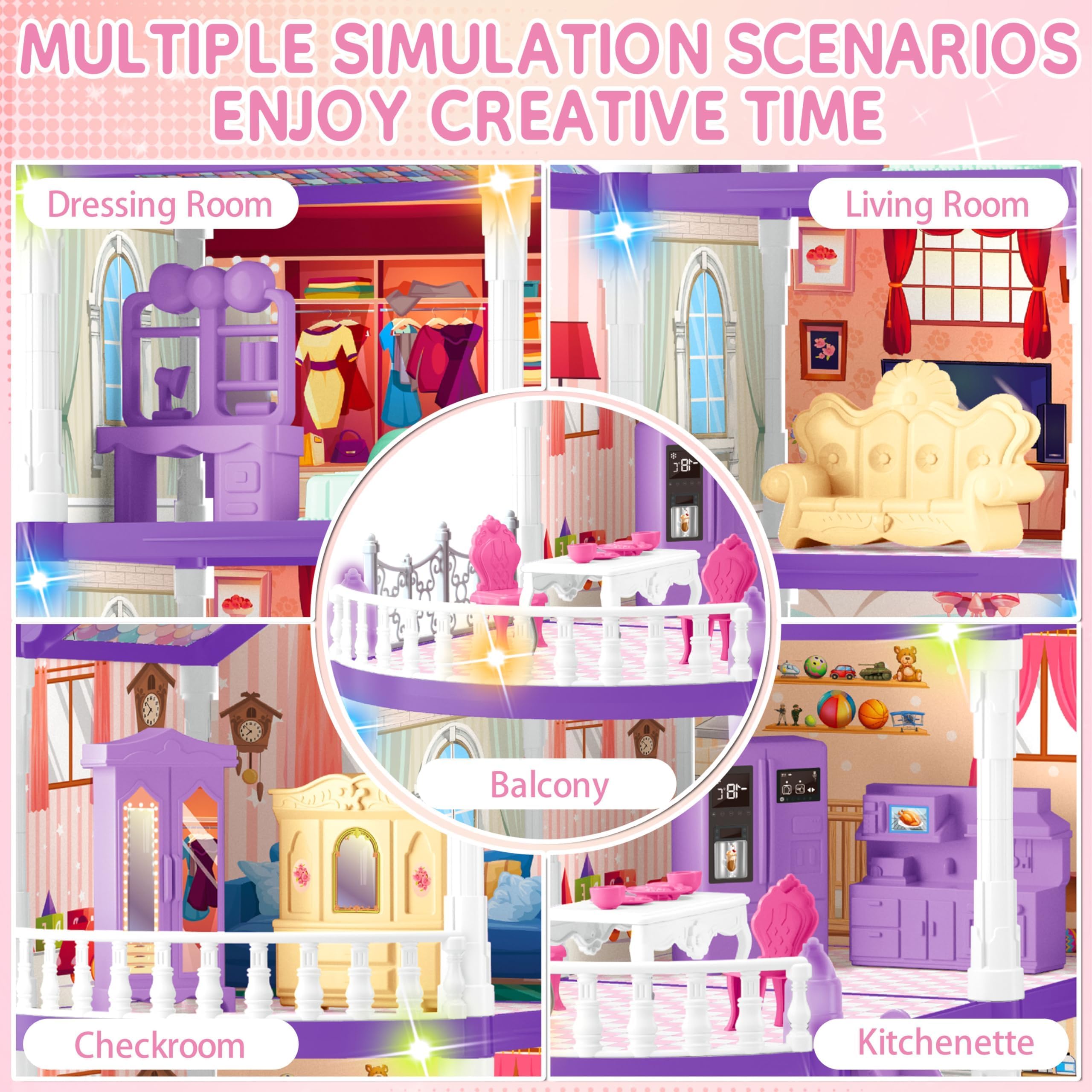 OCTERIC Doll House features two puppies for playful companionship