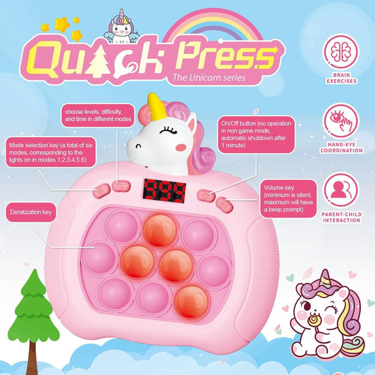 OCYGL fast push bubble game in hand, quick sensory play for kids.