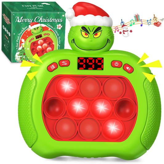 OCYGL Green Monster Push Game front view with ergonomic grip for portable play.