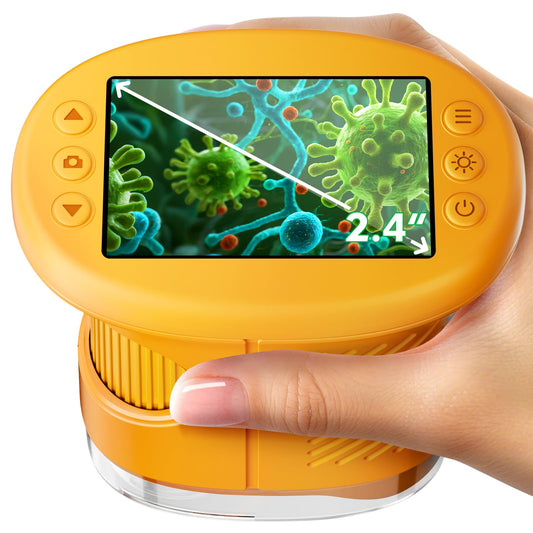 Odatay 1000X handheld microscope front view for on-the-go science exploration.