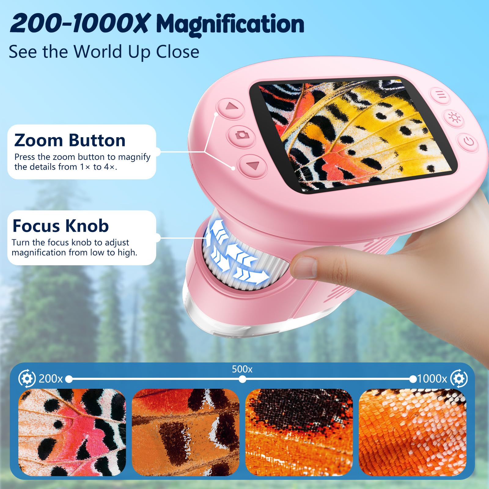 Odatay 1000X kid microscope PC connection enables easy file transfer