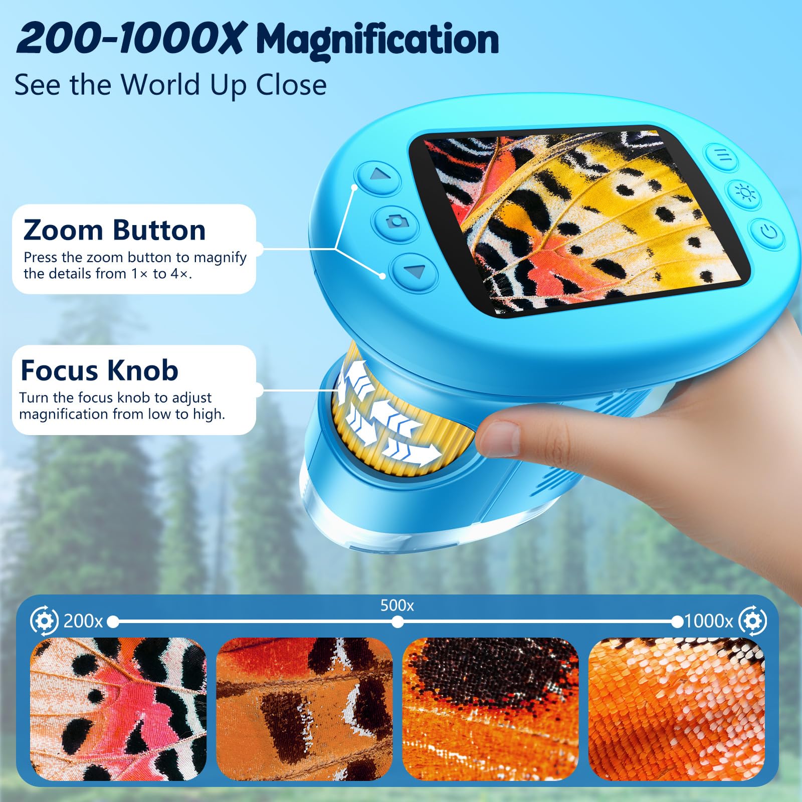 Odatay 1000X microscope 4K camera enables photo and video capture of findings