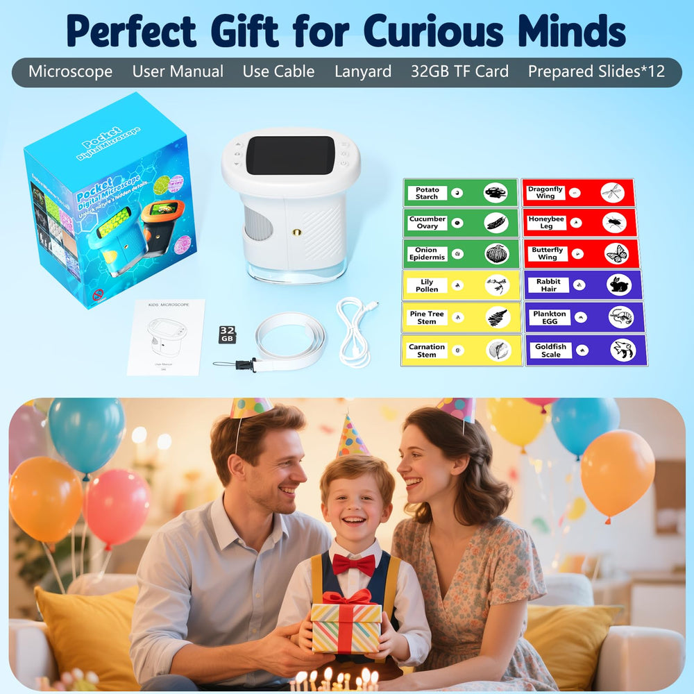 Odatay 1000X kids microscope makes a thoughtful educational gift.