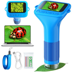 Odatay kids microscope blue with 100X–1000X magnification for detailed study.