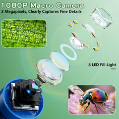 Odatay pocket microscope held by a child enables outdoor science.