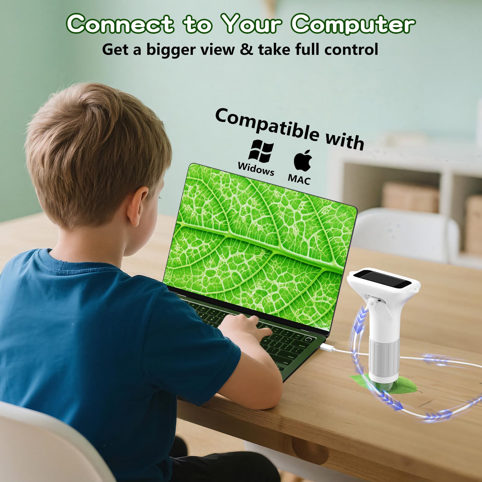 Odatay Microscope rechargeable battery powers extended outdoor learning.
