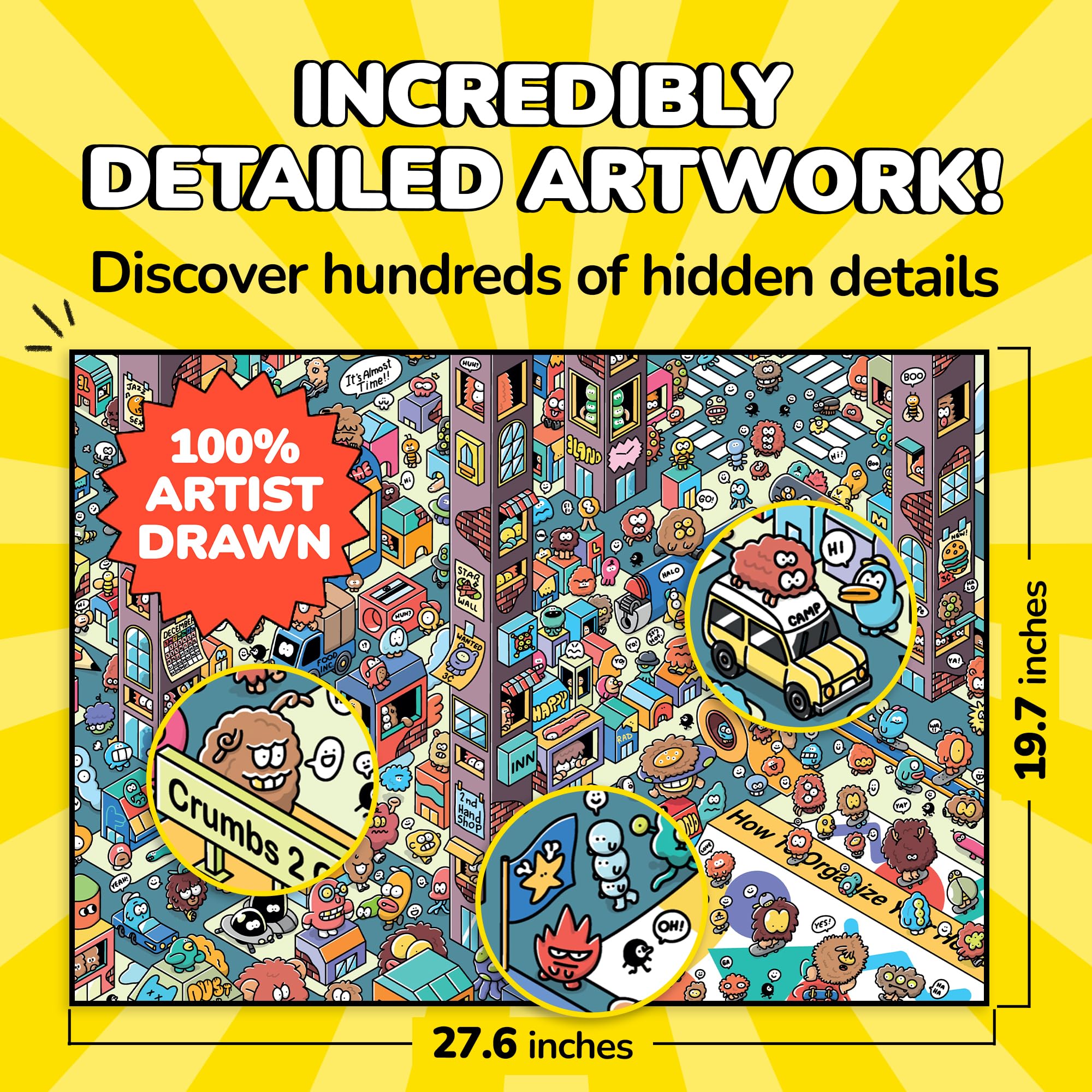 Odd Pieces chaotic cartoon city shows vibrant humor for family puzzle nights