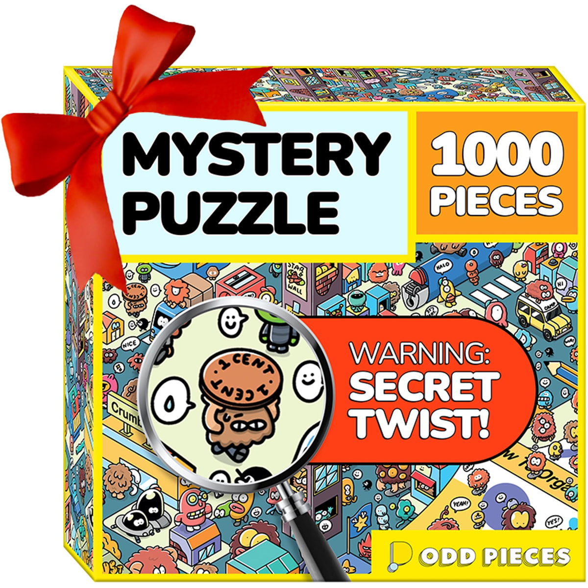 Odd Pieces storytelling box art invites curious puzzlers to uncover a twist