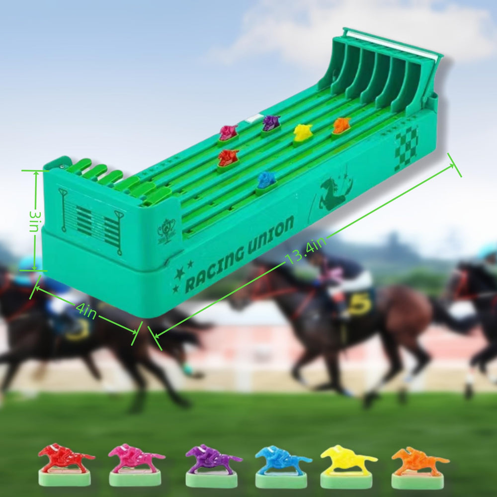 ODDPC horse racing game with screwdriver-attached components for easy setup.
