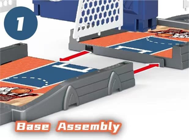Odebiao Desktop Basketball Arcade assembly view communicates quick setup and sturdy ABS build.