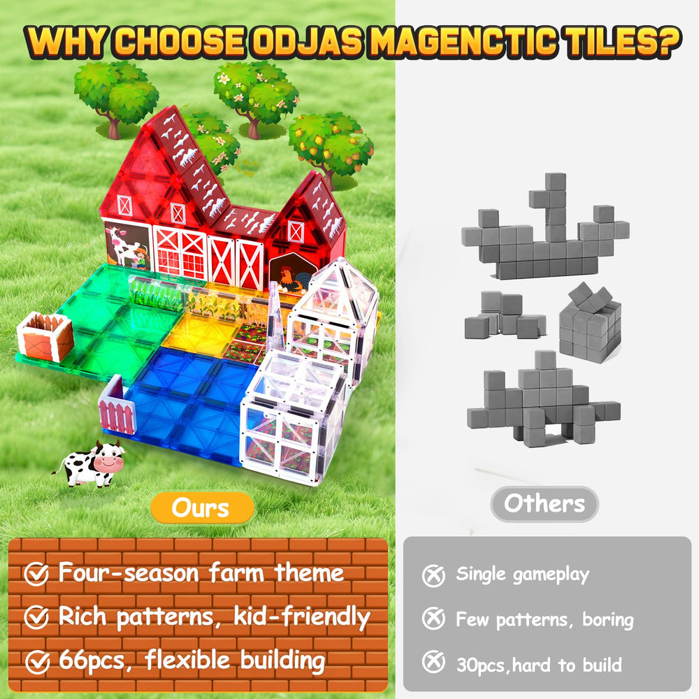 Odjas seasonal farm tiles illustrate seasons and weather through play