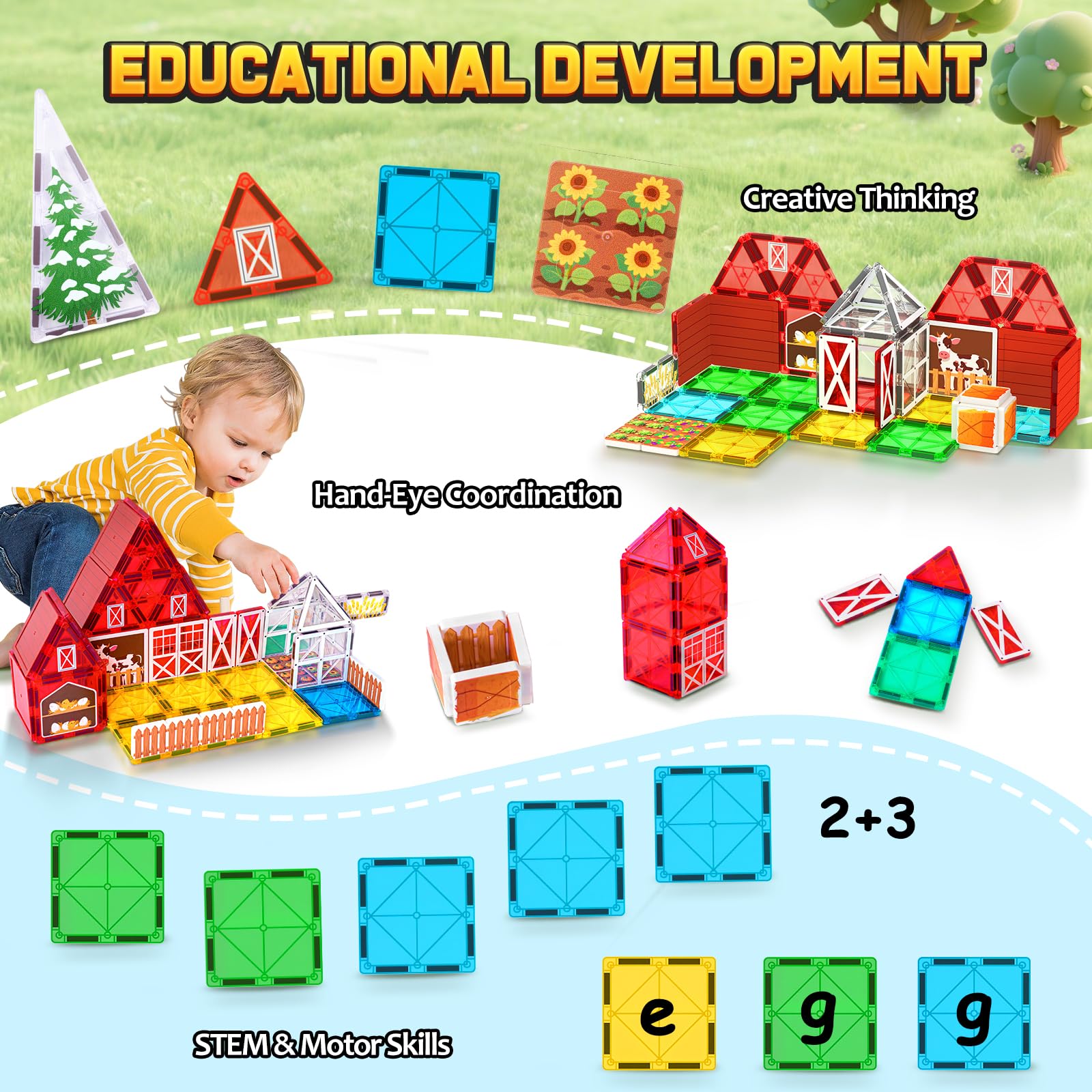Odjas stem-learning tiles for fine motor, logic, and language development