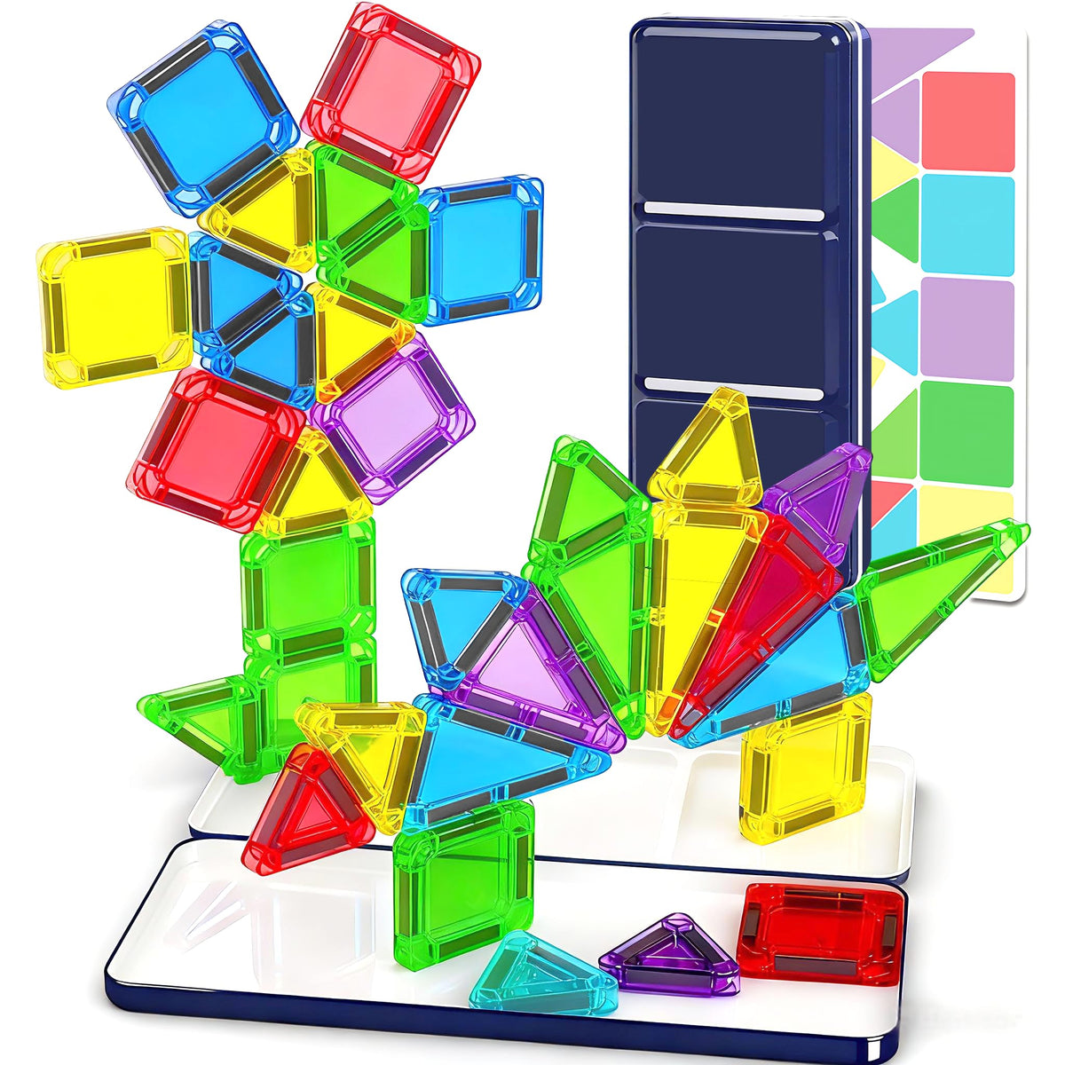 Odjas mini magnetic tiles travel case keeps toys organized for on-the-go play.