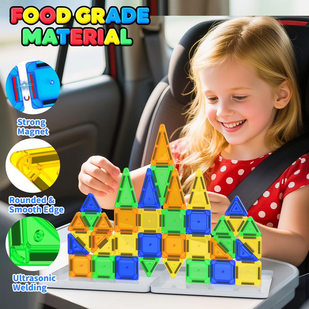 odjas mini magnetic tiles travel set gift idea with bright, engaging pieces.
