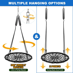 Odoland spider web swing uses 900D nylon fabric for sturdy performance.