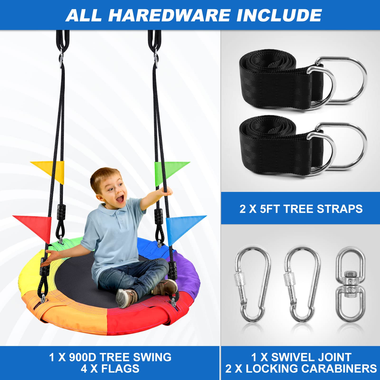 Odoland tree swing strap hanging system for secure mounting.