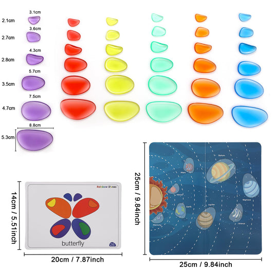 Odoorgames light-table accessories with translucent pebbles for engaging activities