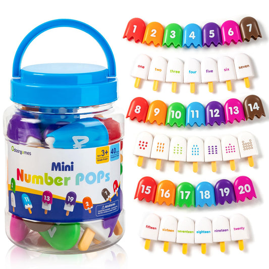 Odoorgames Numbers 1-20 Popsicles with playful sticks for early counting and word learning.