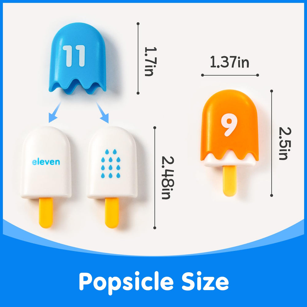 Odoorgames popsicles in seven colors to boost fine motor skills and color recognition.