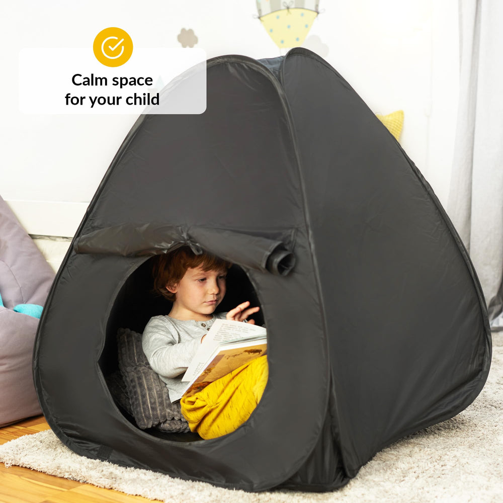 ODOXIA Sensory Tent Mini with blackout fabric creates a dark, soothing environment for focus.