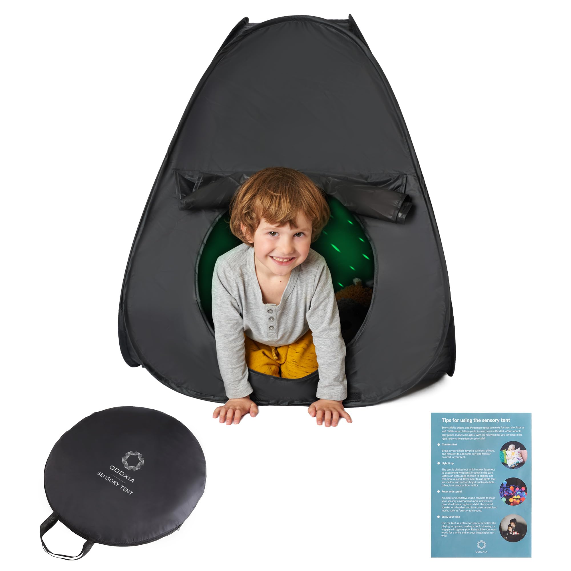 ODOXIA Sensory Tent Mini offers a quiet space for calm play and reading.