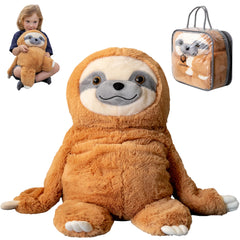 ODOXIA weighted sloth plush front view highlighting calming sensory support.