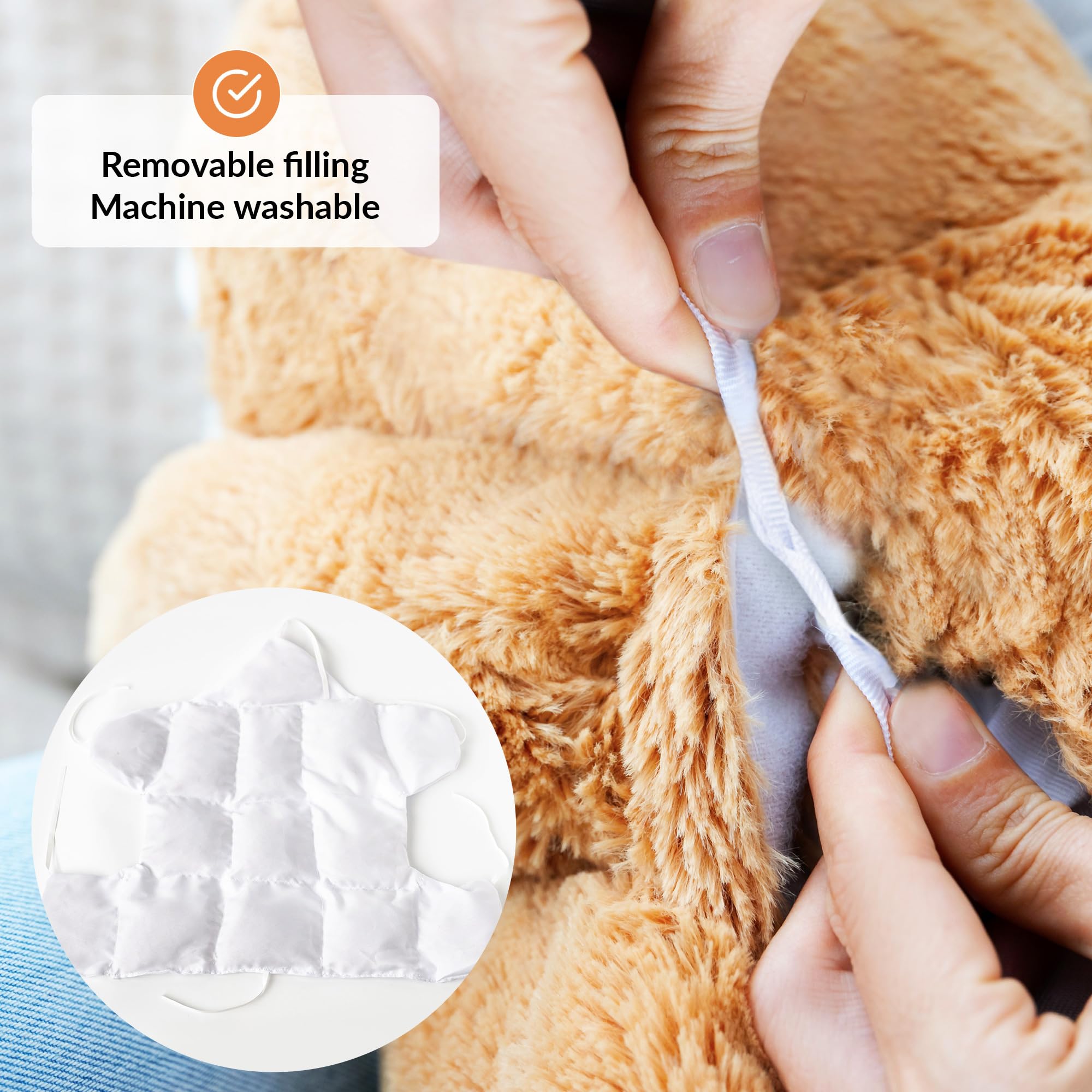 ODOXIA weighted sloth plush ideal for travel use in compact form.