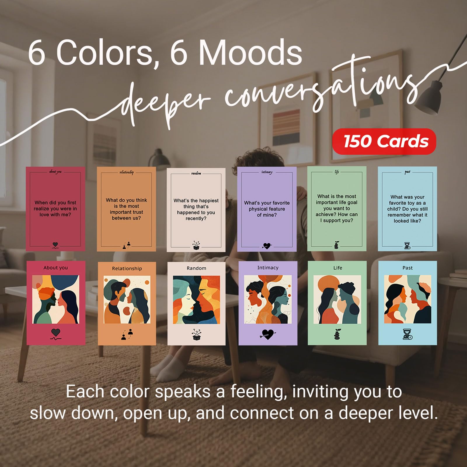 Odrano Deeper Connection deck on nightstand ready for intimate talks.