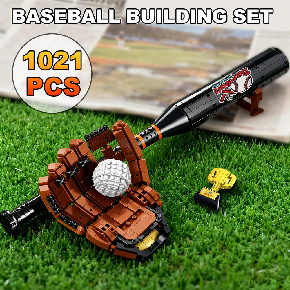 Oeasic Baseball Building Kit ball detail demonstrates authentic sphere for display.