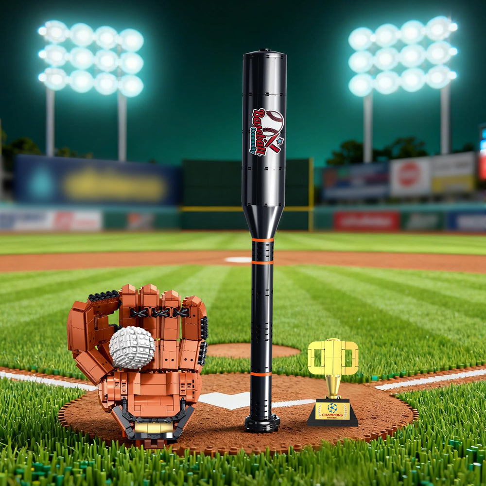 Oeasic Baseball Building Kit complete model showcases craftsmanship and sport heritage.