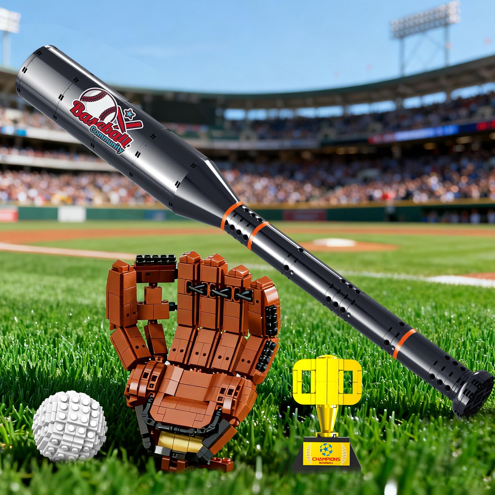 Oeasic Baseball Building Kit desk display setup inspires conversation and style.