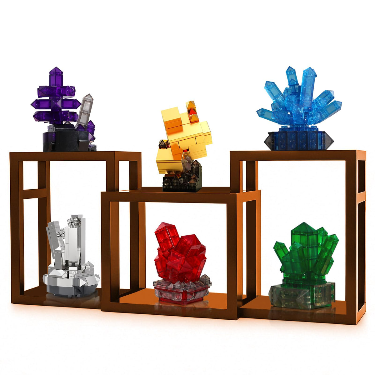 Oeasic Geology Crystal Building Set Pyrite model for desk décor and tactile creativity.