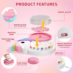 Gift-ready Oeasic Unicorn Spin Art Machine packaging invites birthday fun