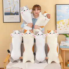 Oeonuas cat plush pillow with back support for lounging
