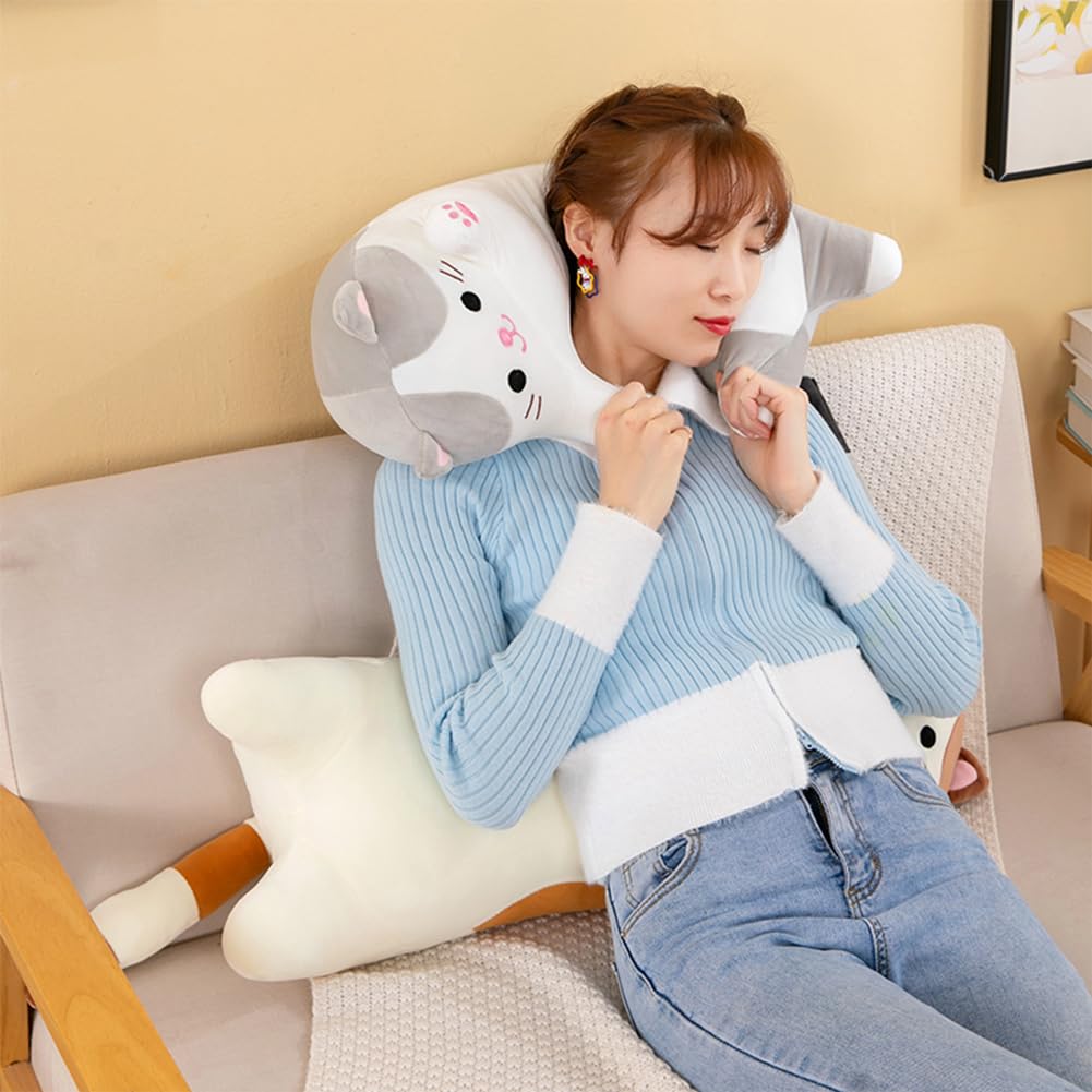 Oeonuas cat plush beige lifestyle in living room