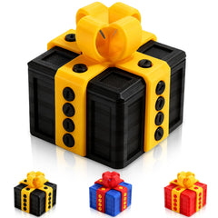 OESINS prank gift box front view in black gold elevating gift presentation