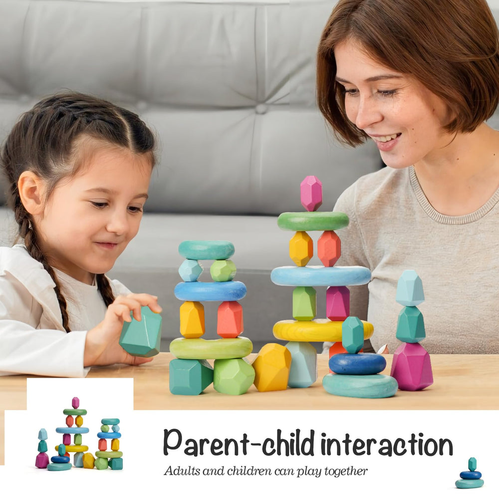 OESSUF Stacking Rocks parent child interaction strengthens bonding.