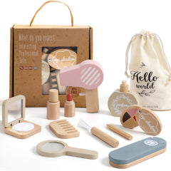OESSUF wooden makeup set with mirror for imaginative play and role-play fun