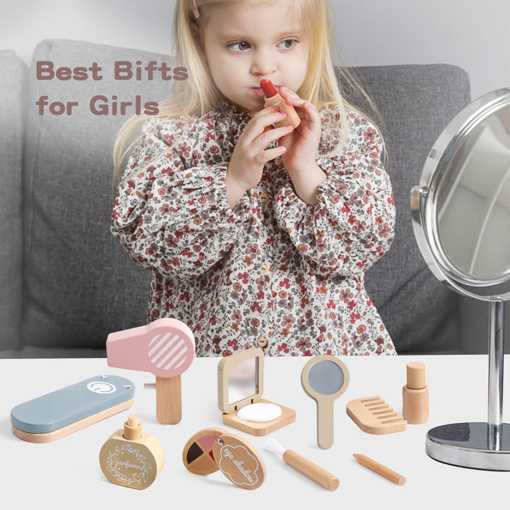 OESSUF wooden makeup set safe, educational play for ages 3+